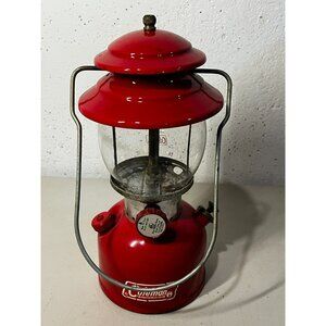 Coleman Lantern Model 200A Red Single Mantle Marked 5/70 Made 1970 Pyrex globe